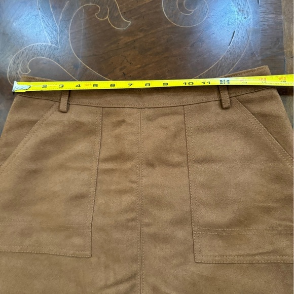 Hinge Womens A-Line Suede Y2K Mini Skirt XSmall‎ Brown - Picture 3 of 5